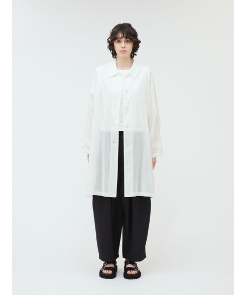 mizuiroind(ミズイロインド)の「mizuiro ind シアーステンカラーロングシャツ(シャツ/ブラウス・レディース・オフホワイト/ブラック/ネイビー・FREE)」の17枚目の写真