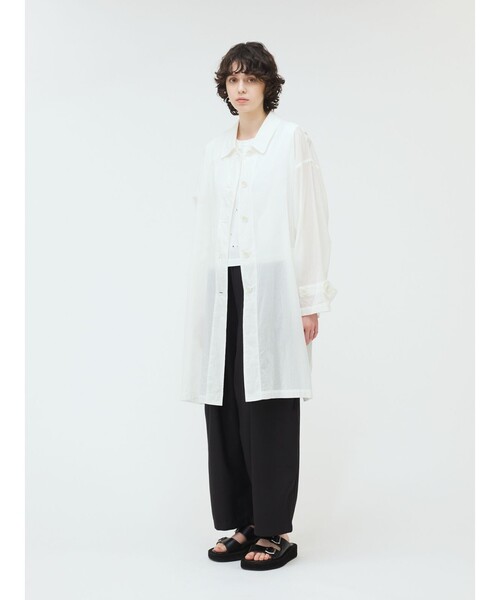 mizuiroind(ミズイロインド)の「mizuiro ind シアーステンカラーロングシャツ(シャツ/ブラウス・レディース・オフホワイト/ブラック/ネイビー・FREE)」の18枚目の写真