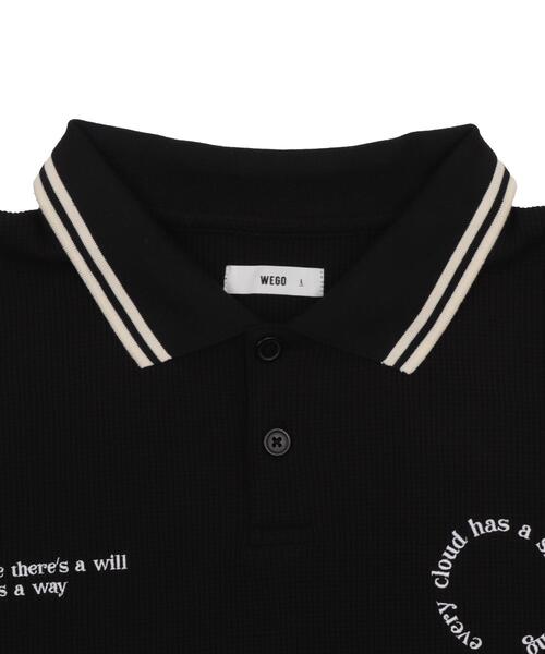 WEGO（ウィゴー）の「WEGO/【25年春夏新作】ワッフルラインポロ（ポロシャツ・メンズ・オフホワイト/ブラック/ネイビー・MEDIUM/LARGE）」の22枚目の写真