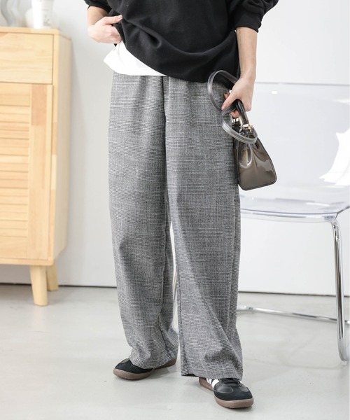 lesperance（レスぺランス）の「カーブワイドパンツ（その他パンツ・レディース・ブラック/カーキ/チェック・M/L）」の2枚目の写真