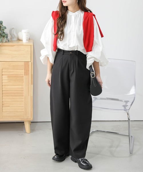 lesperance（レスぺランス）の「カーブワイドパンツ（その他パンツ・レディース・ブラック/カーキ/チェック・M/L）」の4枚目の写真