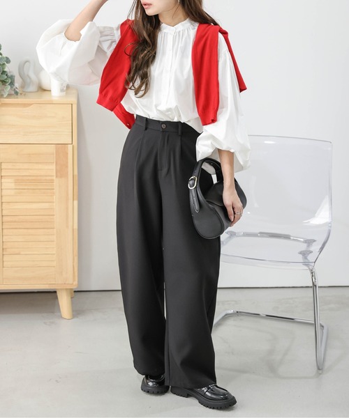 lesperance（レスぺランス）の「カーブワイドパンツ（その他パンツ・レディース・ブラック/カーキ/チェック・M/L）」の7枚目の写真