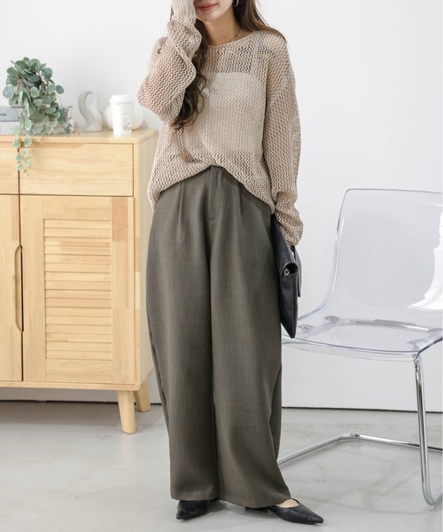 lesperance（レスぺランス）の「カーブワイドパンツ（その他パンツ・レディース・ブラック/カーキ/チェック・M/L）」の8枚目の写真