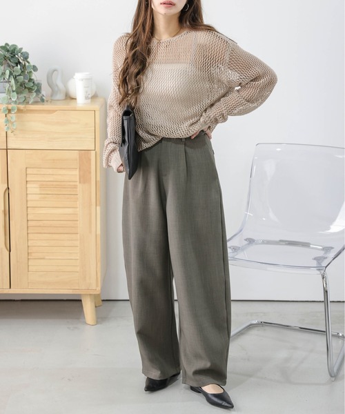 lesperance（レスぺランス）の「カーブワイドパンツ（その他パンツ・レディース・ブラック/カーキ/チェック・M/L）」の9枚目の写真