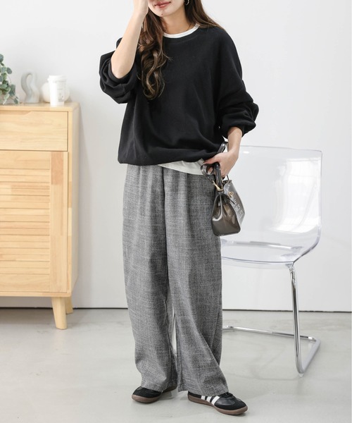 lesperance（レスぺランス）の「カーブワイドパンツ（その他パンツ・レディース・ブラック/カーキ/チェック・M/L）」の12枚目の写真