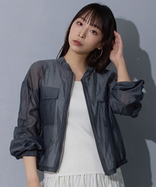 本日で削除しますm(_ _)m Mal. シアーブルゾン ホワイト セール】シアーブルゾン【MADE IN JAPAN】（ブルゾン）｜NOISE