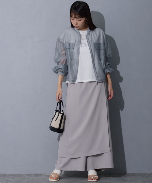 NICOLE white（ニコルホワイト）の「シアーブルゾン（ブルゾン・レディース・ブラック/グレー/オフホワイト/チャコール/ブラウン/ピンク・FREE）」の17枚目の写真