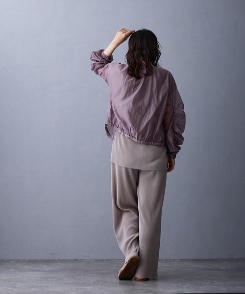 NICOLE white（ニコルホワイト）の「シアーブルゾン（ブルゾン・レディース・ブラック/グレー/オフホワイト/チャコール/ブラウン/ピンク・FREE）」の21枚目の写真