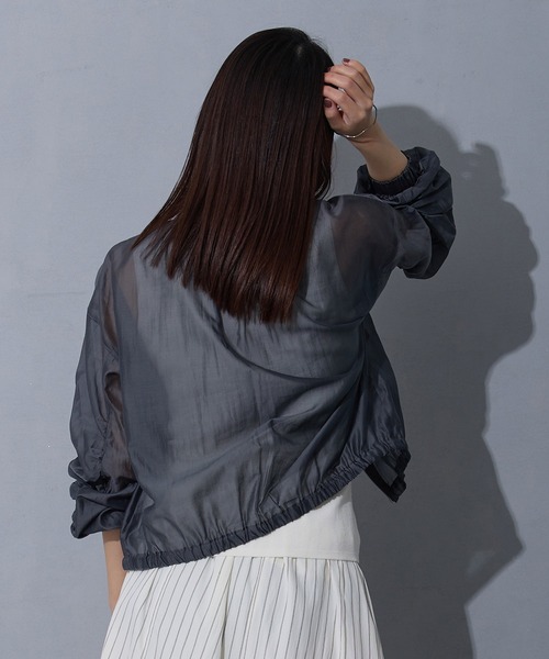 NICOLE white（ニコルホワイト）の「シアーブルゾン（ブルゾン・レディース・ブラック/グレー/オフホワイト/チャコール/ブラウン/ピンク・FREE）」の22枚目の写真