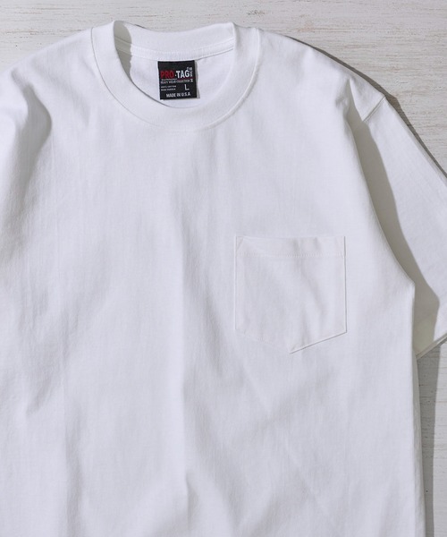 PRO・TAG(プロタグ)の「【PRO・TAG】Short Sleeve heavy T / ヘビーウェイト ポケット付き半袖Tシャツ(Tシャツ/カットソー・メンズ・ホワイト/ブラック/グレー・SMALL/X-LARGE/MEDIUM/LARGE)」の1枚目の写真