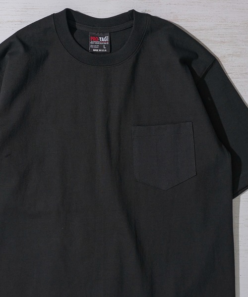 PRO・TAG(プロタグ)の「【PRO・TAG】Short Sleeve heavy T / ヘビーウェイト ポケット付き半袖Tシャツ(Tシャツ/カットソー・メンズ・ホワイト/ブラック/グレー・SMALL/X-LARGE/MEDIUM/LARGE)」の2枚目の写真
