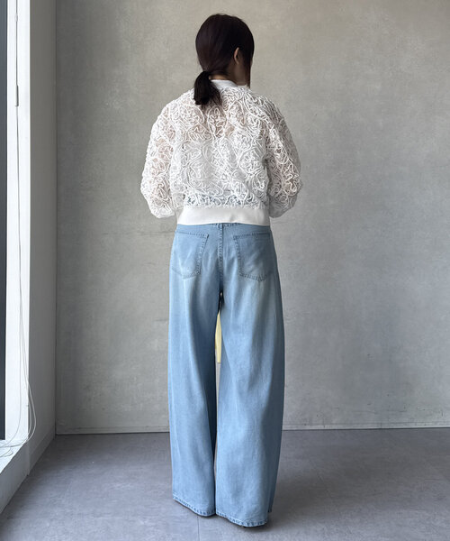 セール】【WEB限定】コード刺繍レースカーディガン