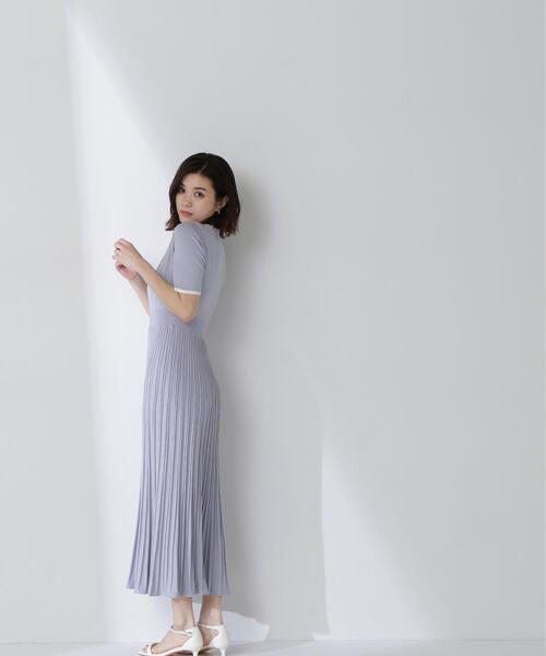 NATURAL BEAUTY BASIC(ナチュラルビューティーベーシック)の「◇バイカラーラインポロニットワンピース(ワンピース・レディース・ベージュ系その他/ブルー系その他/グレー系その他・MEDIUM/P/S)」の12枚目の写真
