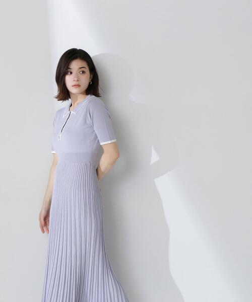NATURAL BEAUTY BASIC(ナチュラルビューティーベーシック)の「◇バイカラーラインポロニットワンピース(ワンピース・レディース・ベージュ系その他/ブルー系その他/グレー系その他・MEDIUM/P/S)」の17枚目の写真