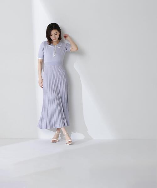 NATURAL BEAUTY BASIC(ナチュラルビューティーベーシック)の「◇バイカラーラインポロニットワンピース(ワンピース・レディース・ベージュ系その他/ブルー系その他/グレー系その他・MEDIUM/P/S)」の18枚目の写真