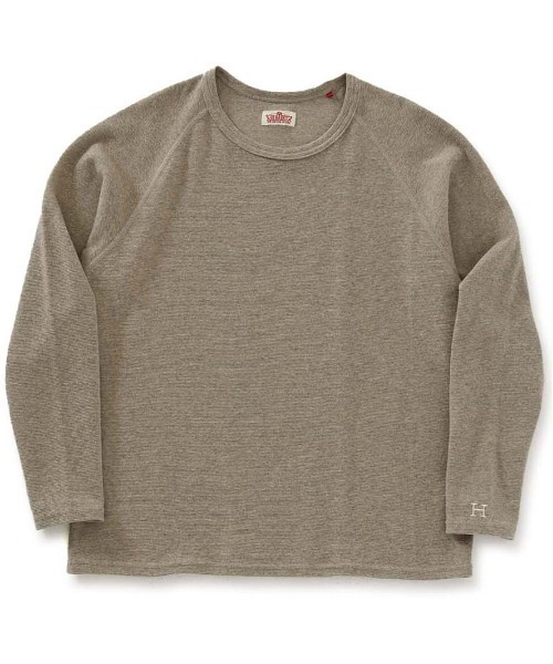 HOLLYWOOD RANCH MARKET(ハリウッドランチマーケット)の「ストレッチフライス リラックスフィット LS Tシャツ ウイメンズ(Tシャツ/カットソー・レディース・チャコール/オレンジ/ロイヤルブルー/ネイビー/パープル/ナチュラル/グレー/ダークオレンジ/ダークグリーン/ホワイト/ピンク/ブラック/イエロー×グリーン/ダークパープル/ダークグレー/ライトイエロー/ライトブルー/オートミール・ONE SIZE)」の6枚目の写真