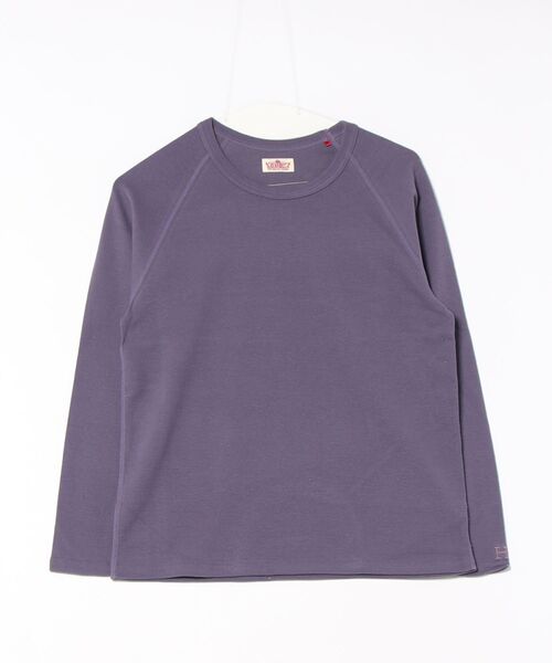 HOLLYWOOD RANCH MARKET（ハリウッドランチマーケット）の「ストレッチフライス リラックスフィット LS Tシャツ ウイメンズ（Tシャツ/カットソー・レディース・チャコール/オレンジ/ロイヤルブルー/ネイビー/パープル/ナチュラル/グレー/ダークオレンジ/ダークグリーン/ホワイト/ピンク/ブラック/イエロー×グリーン/ダークパープル・ONE SIZE）」の10枚目の写真