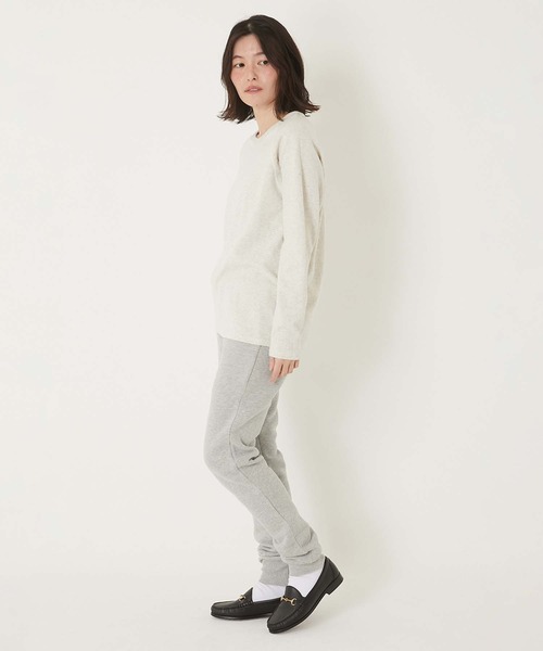 HOLLYWOOD RANCH MARKET（ハリウッドランチマーケット）の「ストレッチフライス リラックスフィット LS Tシャツ ウイメンズ（Tシャツ/カットソー・レディース・チャコール/オレンジ/ロイヤルブルー/ネイビー/パープル/ナチュラル/グレー/ダークオレンジ/ダークグリーン/ホワイト/ピンク/ブラック/イエロー×グリーン/ダークパープル・ONE SIZE）」の18枚目の写真