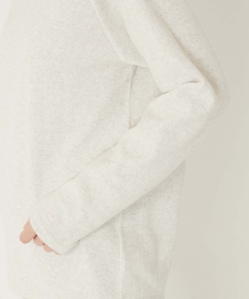 HOLLYWOOD RANCH MARKET（ハリウッドランチマーケット）の「ストレッチフライス リラックスフィット LS Tシャツ ウイメンズ（Tシャツ/カットソー・レディース・チャコール/オレンジ/ロイヤルブルー/ネイビー/パープル/ナチュラル/グレー/ダークオレンジ/ダークグリーン/ホワイト/ピンク/ブラック/イエロー×グリーン/ダークパープル・ONE SIZE）」の21枚目の写真