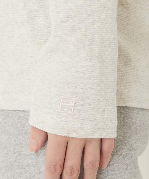 HOLLYWOOD RANCH MARKET（ハリウッドランチマーケット）の「ストレッチフライス リラックスフィット LS Tシャツ ウイメンズ（Tシャツ/カットソー・レディース・チャコール/オレンジ/ロイヤルブルー/ネイビー/パープル/ナチュラル/グレー/ダークオレンジ/ダークグリーン/ホワイト/ピンク/ブラック/イエロー×グリーン/ダークパープル・ONE SIZE）」の22枚目の写真