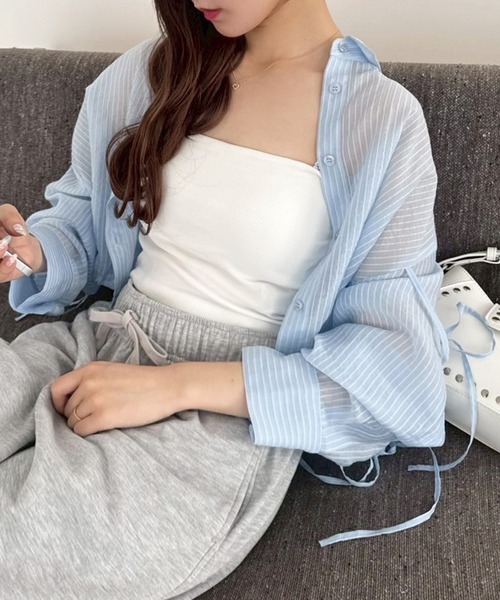 セール】リボンシアーシャツ（シャツ/ブラウス）｜one after another