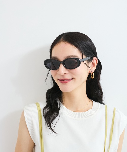 VIS（ビス）の「オーバルファッショングラス（サングラス・レディース・ブラック/ダークブラウン・FREE）」の7枚目の写真