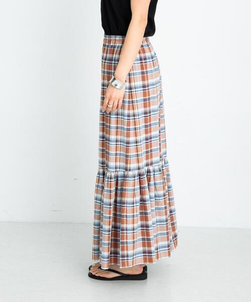 URBAN RESEARCH Sonny Label(アーバンリサーチサニーレーベル)の「リネン混マドラスチェックスカート(スカート・レディース・グレー系その他/オレンジ系その他/ブルー系その他・FREE)」の9枚目の写真