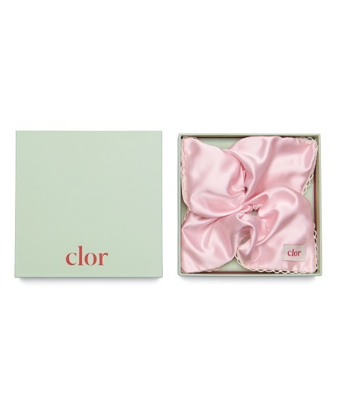 韓国発【TATIANA】Rosette Scrunch★シュシュ SQUARE SCRUNCHIE（シュシュ）｜clor（クロル）のファッション