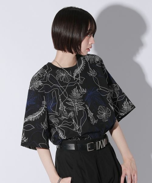 UNISEX】フラワーシシュウTシャツ（Tシャツ/カットソー）｜Anui