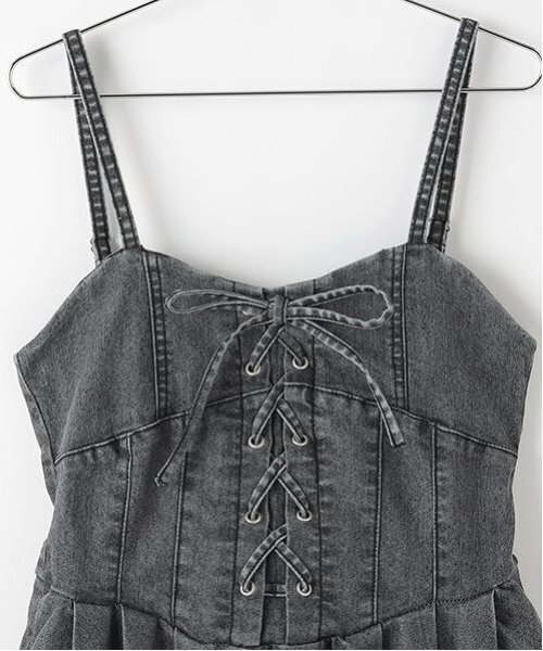 by LOVEiT（バイラビット）の「【ニコ☆プチ・Cuugal掲載】レースアップワンピース（ワンピース・キッズ・ブルー/ブラック・160cm/130cm/140cm/120cm/150cm）」の4枚目の写真