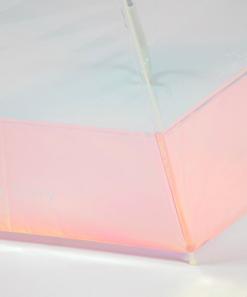 tiny tiny（ティニーティニー）の「ピンクオーロラビニール傘[tiny tiny(ティニーティニー)]（長傘・レディース・ピンク・0）」の2枚目の写真