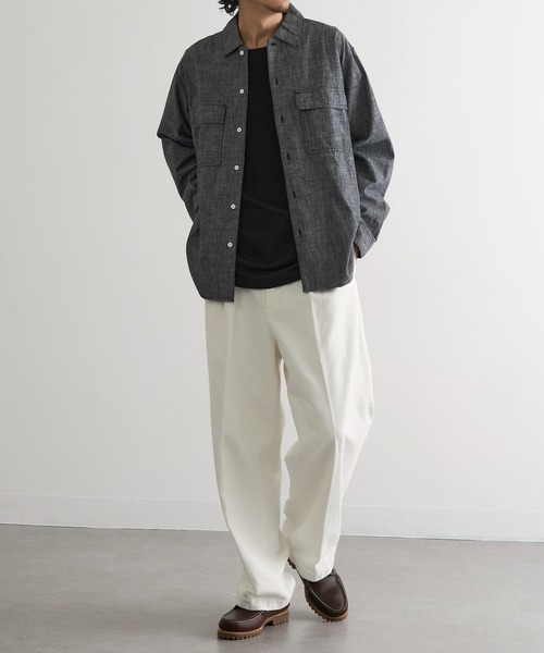 MAGASIN DE MODE Brew(マガジンデモードブリュー)の「【MAGASIN DE MODE Brew】シャンブレーオーバーシャツ MNY(シャツ/ブラウス・メンズ・アイボリー/ブルー/ブラック・2L/M/L)」の20枚目の写真