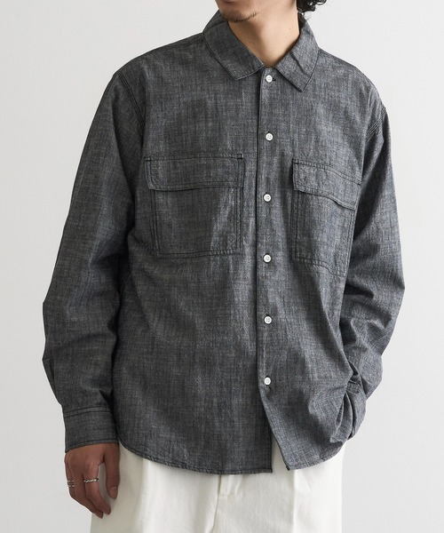MAGASIN DE MODE Brew(マガジンデモードブリュー)の「【MAGASIN DE MODE Brew】シャンブレーオーバーシャツ MNY(シャツ/ブラウス・メンズ・アイボリー/ブルー/ブラック・2L/M/L)」の16枚目の写真