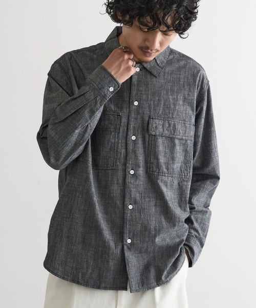MAGASIN DE MODE Brew(マガジンデモードブリュー)の「【MAGASIN DE MODE Brew】シャンブレーオーバーシャツ MNY(シャツ/ブラウス・メンズ・アイボリー/ブルー/ブラック・2L/M/L)」の17枚目の写真