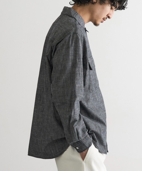 MAGASIN DE MODE Brew(マガジンデモードブリュー)の「【MAGASIN DE MODE Brew】シャンブレーオーバーシャツ MNY(シャツ/ブラウス・メンズ・アイボリー/ブルー/ブラック・2L/M/L)」の18枚目の写真