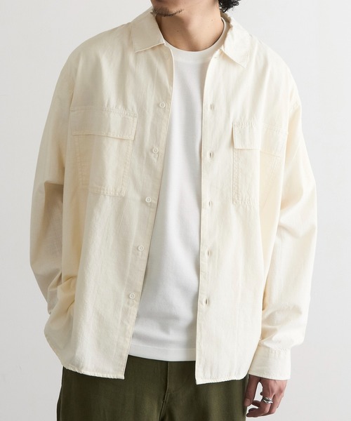 MAGASIN DE MODE Brew(マガジンデモードブリュー)の「【MAGASIN DE MODE Brew】シャンブレーオーバーシャツ MNY(シャツ/ブラウス・メンズ・アイボリー/ブルー/ブラック・2L/M/L)」の9枚目の写真