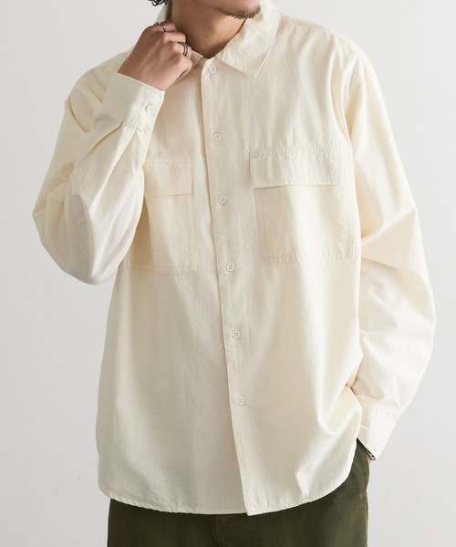 MAGASIN DE MODE Brew(マガジンデモードブリュー)の「【MAGASIN DE MODE Brew】シャンブレーオーバーシャツ MNY(シャツ/ブラウス・メンズ・アイボリー/ブルー/ブラック・2L/M/L)」の11枚目の写真