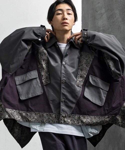 2WAYパッチワークジャケット（ブルゾン）｜+CLOSET（プラス