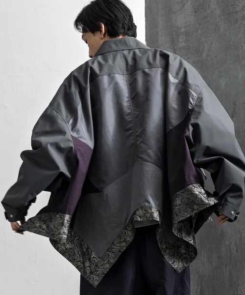 DURAS パール ジャケット 2点セット セール】2WAYパッチワークジャケット（ブルゾン）｜+CLOSET