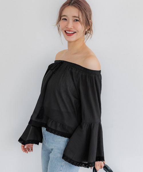 ブラウス シャツ レース クロップド シャツ レディース N.Natural Beauty Basic ブラウス シャツ クロップドレース