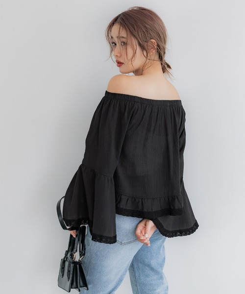 coca(coca)(コカ)の「レースクロップドブラウス(シャツ/ブラウス・レディース・ホワイト/ブラック・L/M)」の13枚目の写真