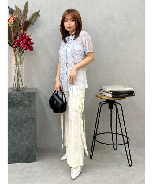 EVRIS（エヴリス）の「カーゴポケットフレアカラーパンツ（カーゴパンツ・レディース・ホワイト/ブルー/ブラック・MEDIUM/SMALL）」の22枚目の写真