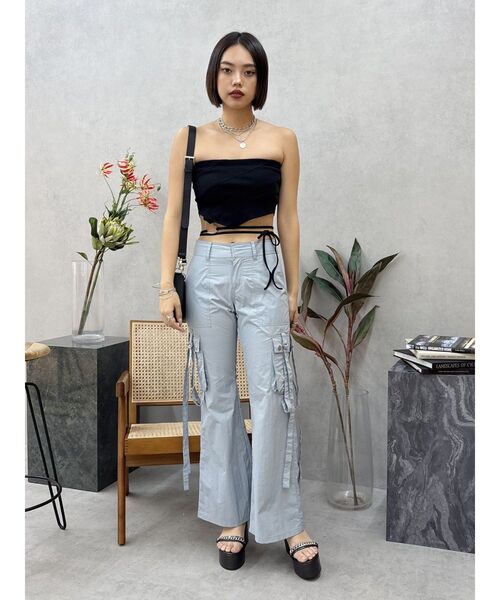 EVRIS（エヴリス）の「カーゴポケットフレアカラーパンツ（カーゴパンツ・レディース・ホワイト/ブルー/ブラック・MEDIUM/SMALL）」の19枚目の写真