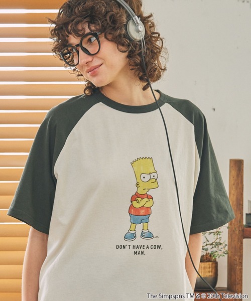 The Simpsons(ザ・シンプソンズ)の「The Simpsons / ザ・シンプソンズ / 別注 アソート グラフィックプリント 半袖Tシャツ(Tシャツ/カットソー・レディース・ネイビー系/ブラック系1/ブラック系・FREE)」の2枚目の写真