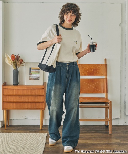 The Simpsons(ザ・シンプソンズ)の「The Simpsons / ザ・シンプソンズ / 別注 アソート グラフィックプリント 半袖Tシャツ(Tシャツ/カットソー・レディース・ネイビー系/ブラック系1/ブラック系・FREE)」の17枚目の写真
