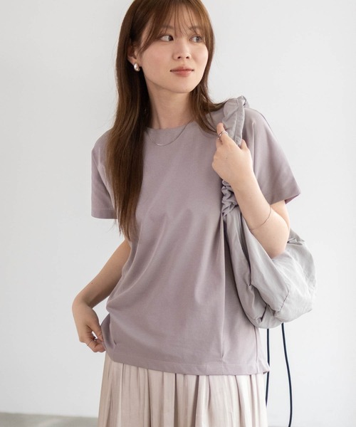 NAVY(ネイビー)の「NAVY SARARI 裾切替プルオーバー(Tシャツ/カットソー・レディース・チャコールグレー/グレイッシュベージュ/サックスブルー・L/M)」の10枚目の写真