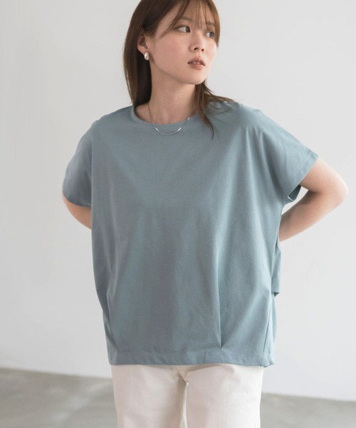 NAVY(ネイビー)の「NAVY SARARI 裾切替プルオーバー(Tシャツ/カットソー・レディース・チャコールグレー/グレイッシュベージュ/サックスブルー・L/M)」の12枚目の写真