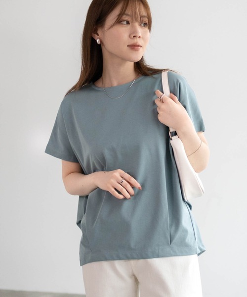 NAVY(ネイビー)の「NAVY SARARI 裾切替プルオーバー(Tシャツ/カットソー・レディース・チャコールグレー/グレイッシュベージュ/サックスブルー・L/M)」の15枚目の写真