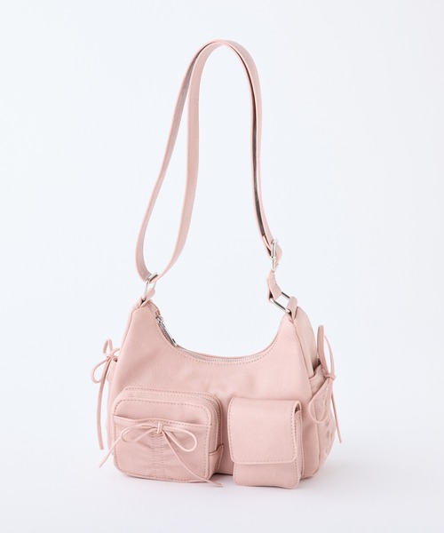 one after another NICE CLAUP（ワンアフターアナザーナイスクラップ）の「ドロストポケット付きショルダーバッグ/お気に入り登録2.4万/WEB限定商品（ショルダーバッグ・レディース・ベージュ/チャコールグレー/ダークブラウン/ピンク/ブラック・FREE）」の5枚目の写真