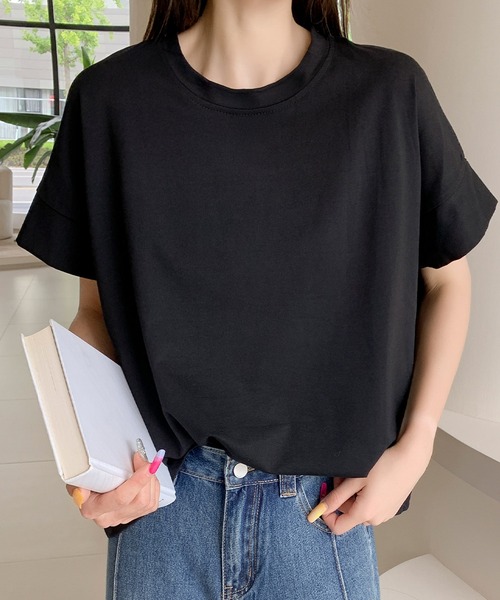 LOWO(ロワ)の「綿混フレアスリーブカットソー(Tシャツ/カットソー・レディース・モカ/ベージュ/ホワイト/グレー/ブラック・FREE)」の3枚目の写真